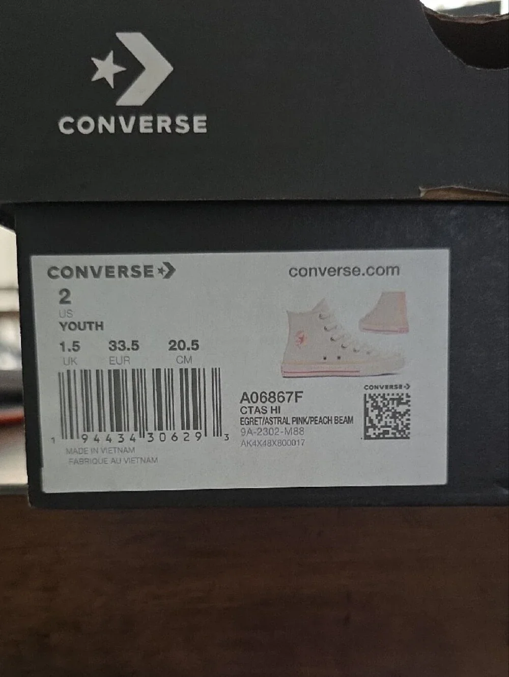 Converse White High Top Sneakers with Pink & Orange Accents